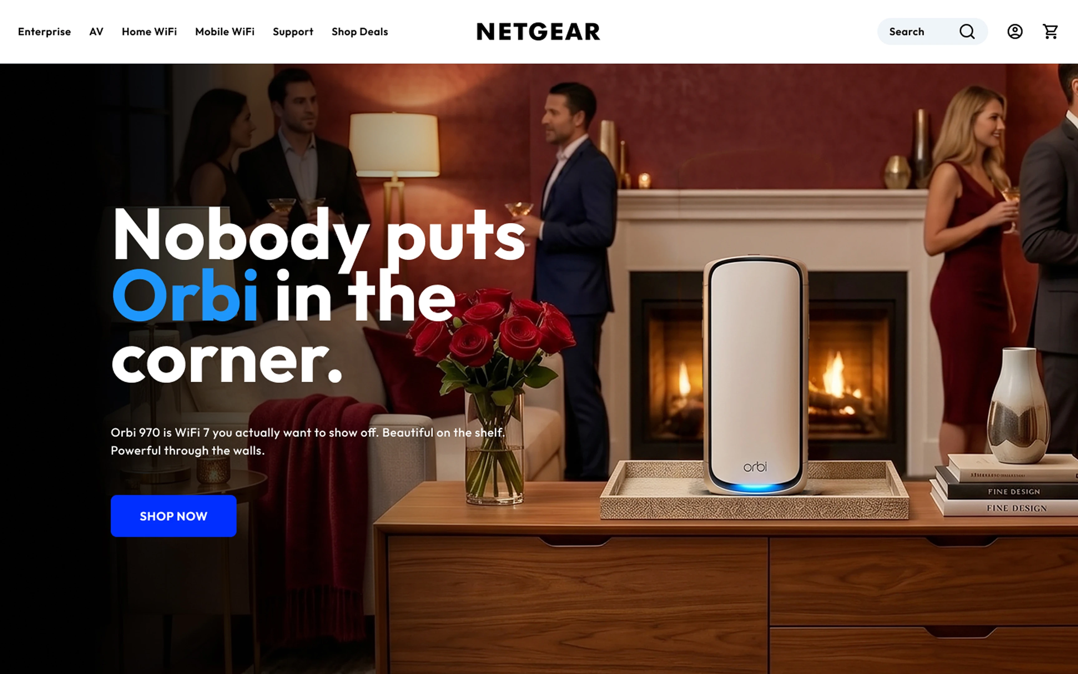 Landing page, desktop