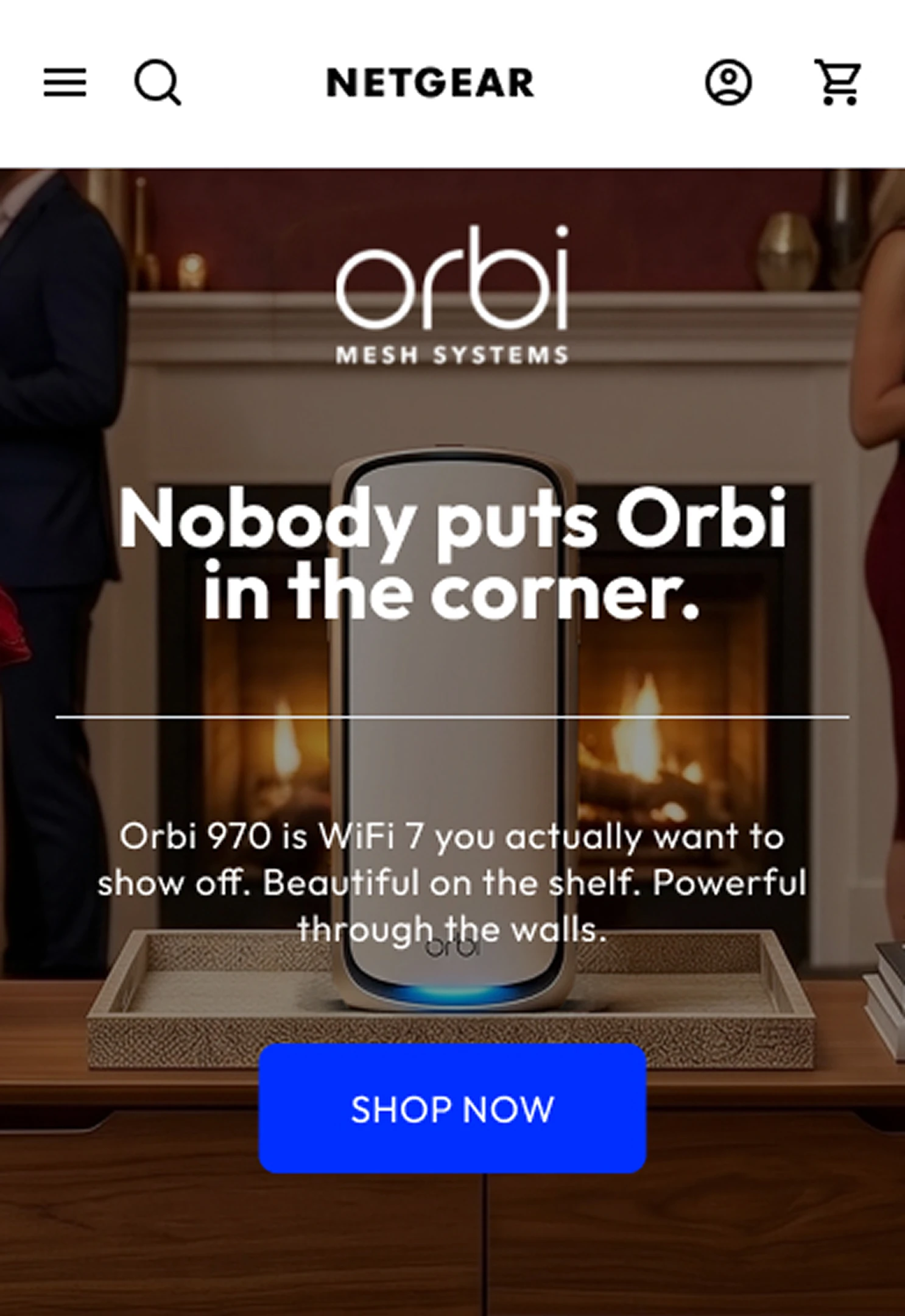 Landing page, mobile